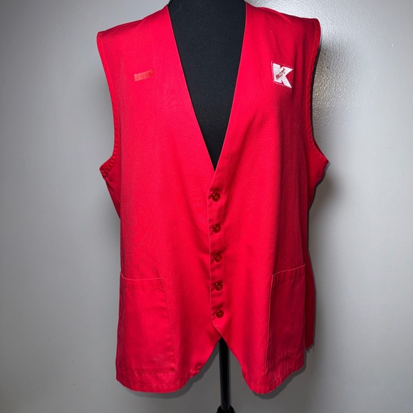 Todd Uniforms Other - Vintage Kmart Employee Uniform Vest Red Todd Uniforms Size 1X Retro Retail Logo